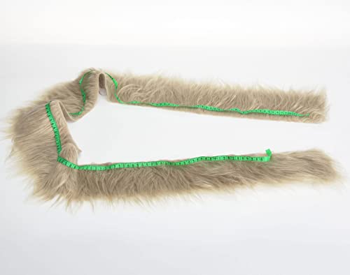 FOLGOS Shaggy Plush Faux Fur Fabric Precut Strips Fluffy Fuzzy Craft Fur for Gnomes Beard Hair Cosplay Costume Dwarf Decoration (Beige, 2x60 inch) - Image 3