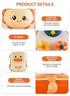 GROIC Duck Sand Toys Beach Toys Set 8Pcs: Include Duck Trolley Case, Sand Molds, Rake, Shovel & Accessories, Bath Toys for Kids  - Image 3