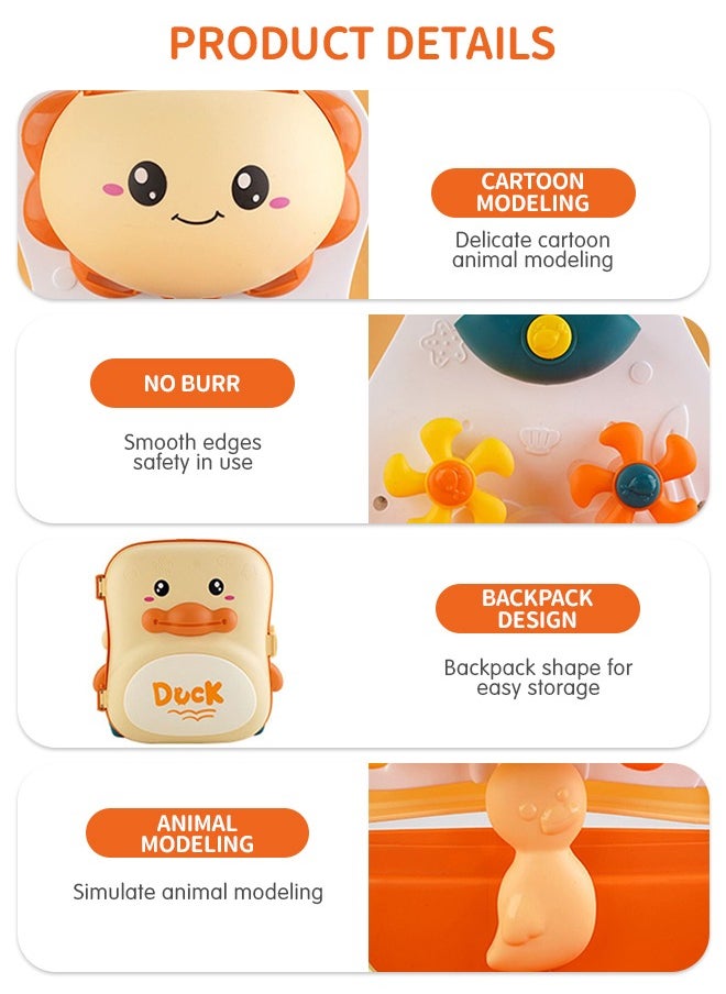 GROIC - Duck Sand Toys Beach Toys Set 8Pcs: Include Duck Trolley Case, Sand Molds, Rake, Shovel & Accessories, Bath Toys for Kids - Image 1