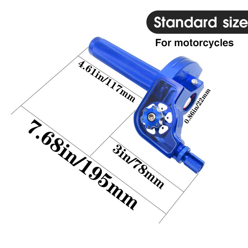 JXPANG Motorcycle Throttle Grip 7/8"" 22Mm Cnc Aluminum Quick Twister With Throttle Cable For Klx Cr Crf Exc Xr Crf50 Crf230 50 70 110 125 230 250 Dirt Pit Bike Motocross Motorbike Quad Atv (Blue) - Image 5