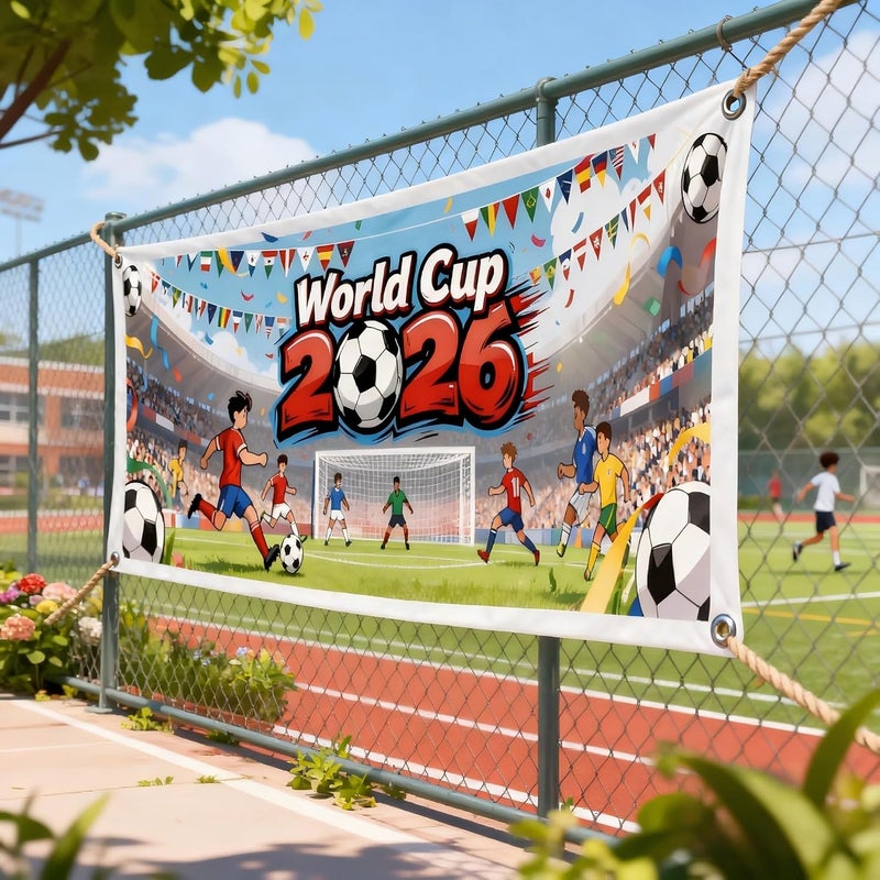 ARS FIFA World Cup 2026 Banner Wall Art, Party, Party Backdrop, Football Party – Premium Fabric Poster, Banner, Large Banner, Durable Weather-Resistant Hanging Banner with Metal Rings for Indoor & Outdoor Decoration - Image 5