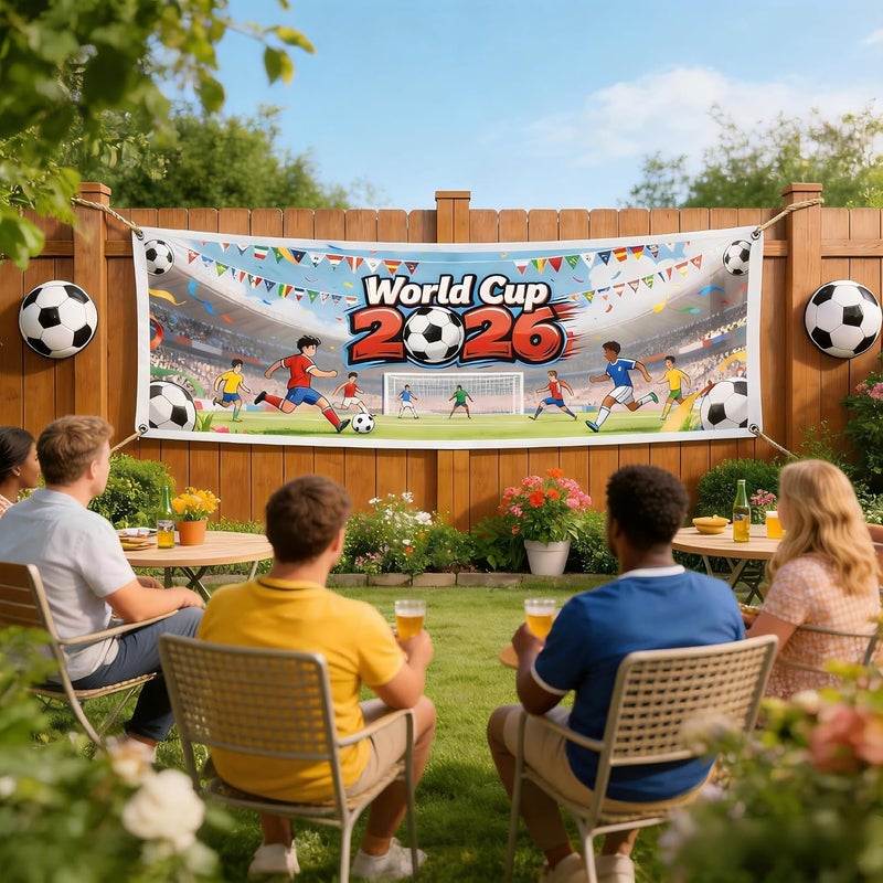 ARS FIFA World Cup 2026 Banner Wall Art, Party, Party Backdrop, Football Party – Premium Fabric Poster, Banner, Large Banner, Durable Weather-Resistant Hanging Banner with Metal Rings for Indoor & Outdoor Decoration - Image 2
