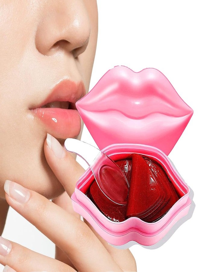 SWOPPLY 20Pcs Moisturizing/Plumping Lip Mask, Restores Moisture Mask for Dry Lips and Lines Overnight Care, Gel Treatment Masks(Pink) - Image 1