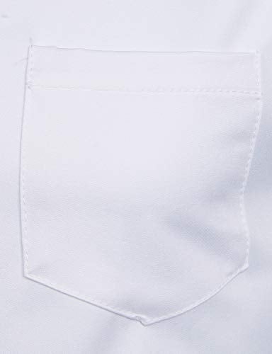 ZEROYAA Men's Banded Collar Slim Fit Long Sleeve Lightweight Casual Button Down Dress Shirts with Pocket ZLCL09 White Large - Image 4