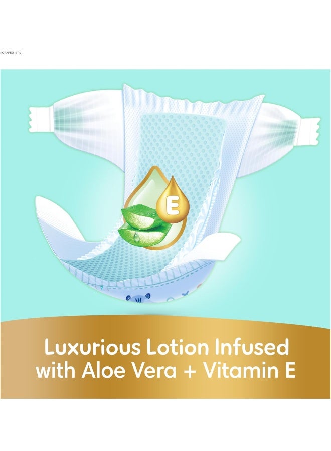 Pampers Ultimate Comfort Taped Diapers, Size 7, 15+kg, Lotion infused with Aloe Vera and Vitamin E, x1000 Leak Locks Technology for Leakage Protection, Giga Box, 144 Count - Image 2