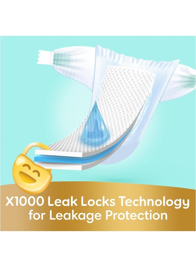 Pampers Ultimate Comfort Taped Diapers, Size 7, 15+kg, Lotion infused with Aloe Vera and Vitamin E, x1000 Leak Locks Technology for Leakage Protection, Giga Box, 144 Count - Image 3