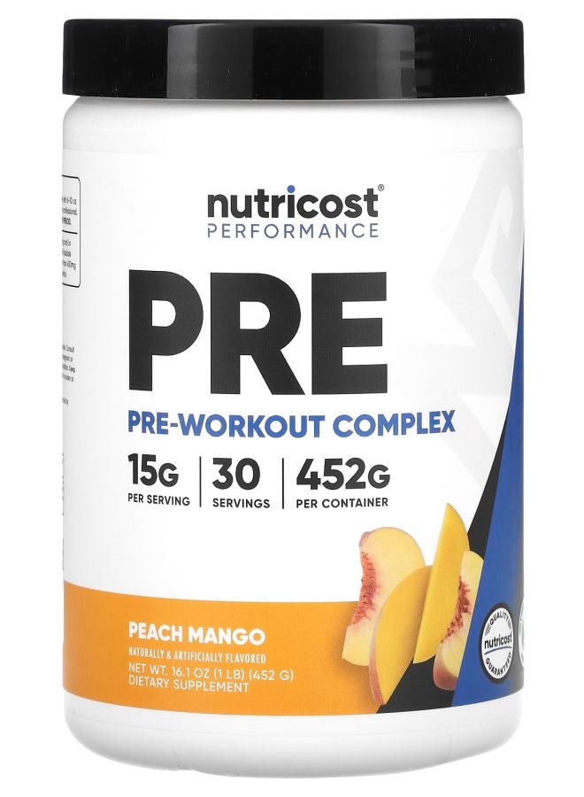 Nutricost Performance PRE PreWorkout Complex Peach Mango 1 lb (452 g)