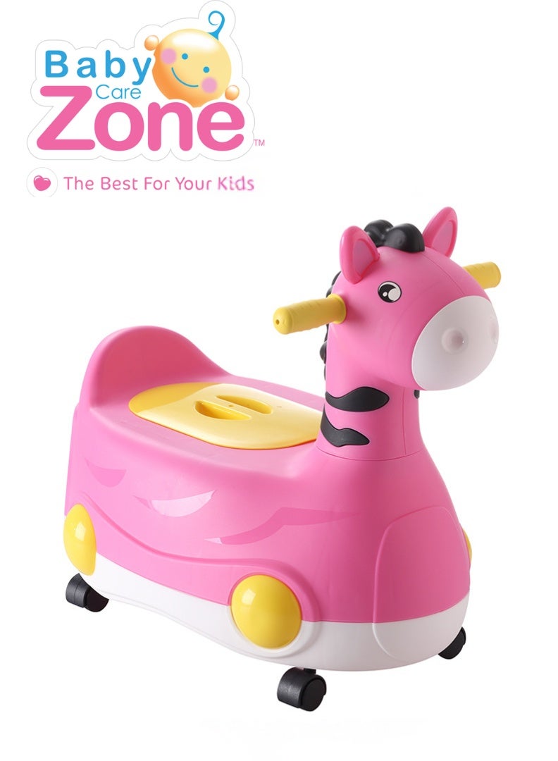 بيبي زون قصريّة أطفال متعددة الاستخدامات بشكل زيبرا – بمقعد مريح وعجلات – من بيبي زون – مناسبة من عمر 6 شهور حتى 6 سنوات – ألوان متعددة - Image 1