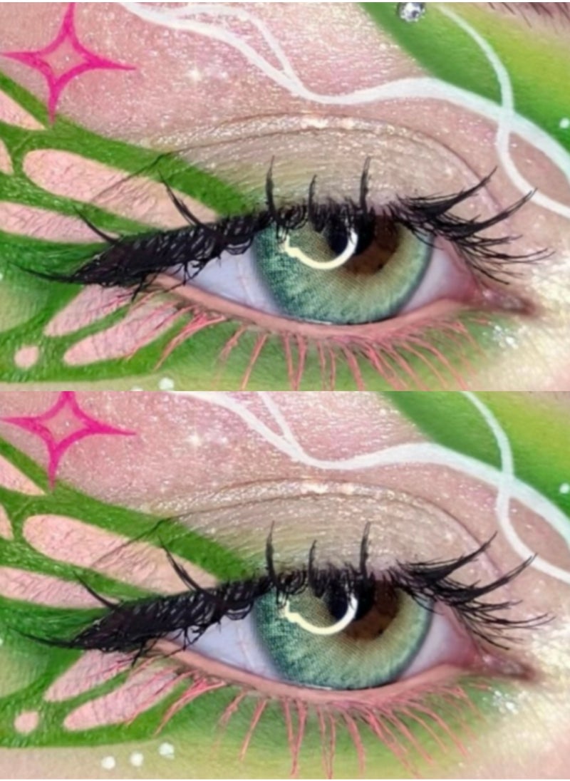 Unibling Celestia Green Yearly Colored Contact Lenses, Unisex Cosmetic Contact Lenses, Enlargement Collection, Light Green, With Case  - Image 5