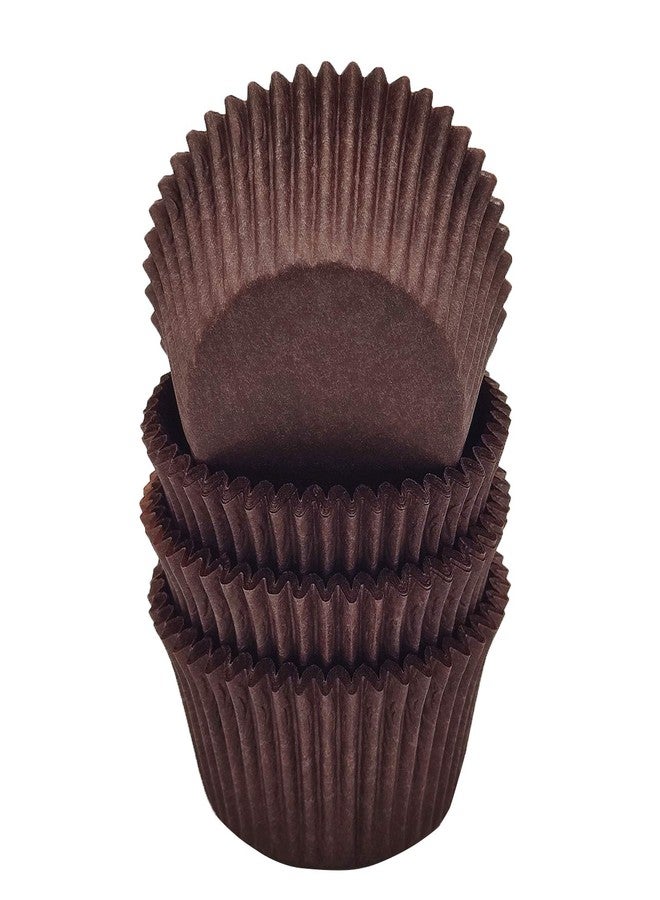 Mombake Premium Coffee Greaseproof Cupcake Liners Muffin Paper Baking Cups Standard Size, 100-Count - Image 1