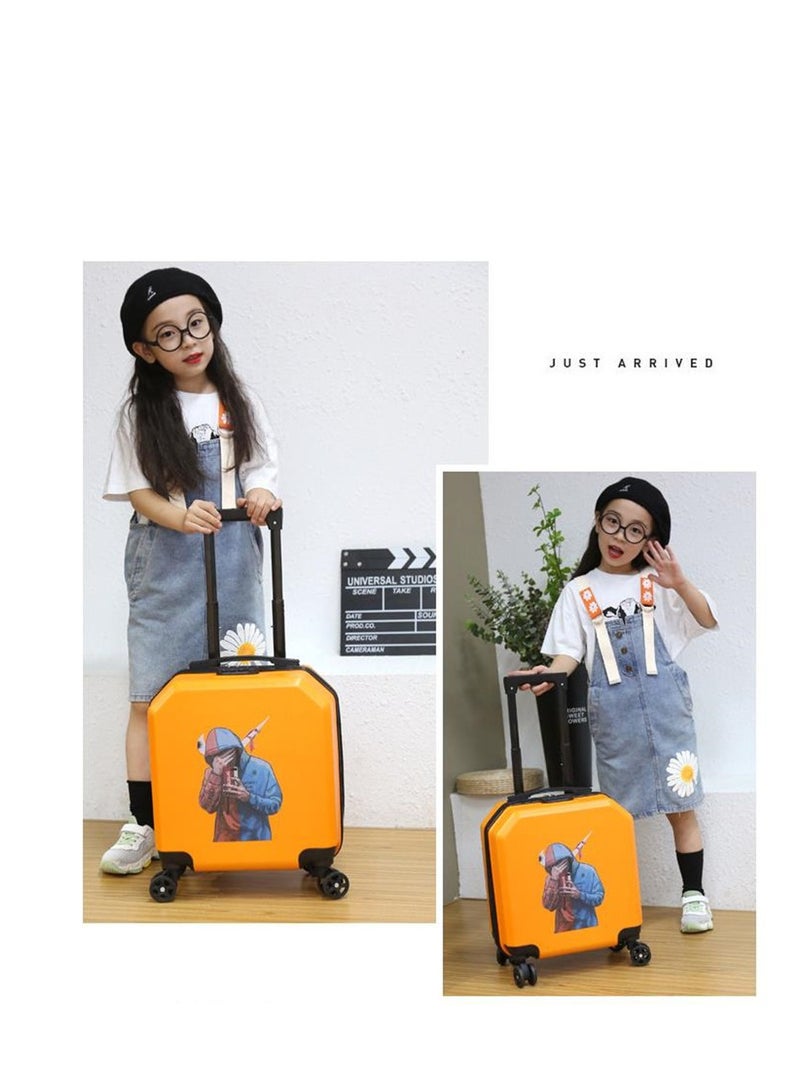 Golden Travel Kid's Luggage 18inch Carry on Hard Side Upright Cartoon Wheeled Suitcases - Image 3