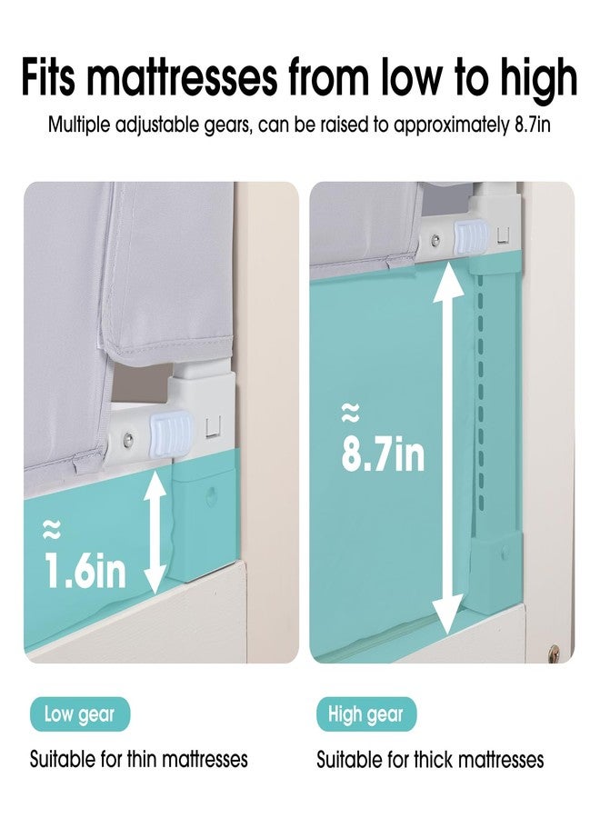 NUTIKAS Baby Bed Rail Guard for Toddlers - 47" Toddler Bed Side Rails for Twin, Full, Queen Bunk Size Bed Swing Down Bedrail Extral Tall Child Safety Side Railing Guards for Kids - Image 5