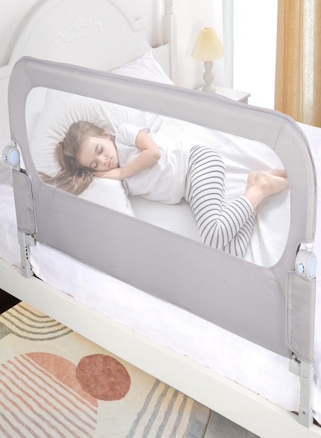 NUTIKAS Baby Bed Rail Guard for Toddlers - 47" Toddler Bed Side Rails for Twin, Full, Queen Bunk Size Bed Swing Down Bedrail Extral Tall Child Safety Side Railing Guards for Kids - Image 1