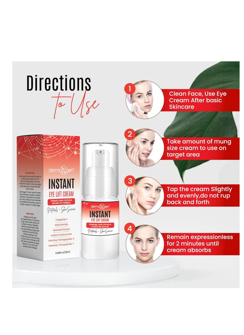 dermaxgen - Rapid Reduction Eye Cream - Eye Cream Anti Aging Treatment for Dark Circles - Instant Under Eye Cream - Advanced Peptide Skin Tightening Formula - Instantly Removes Puffiness Wrinkles 20ml - Image 1