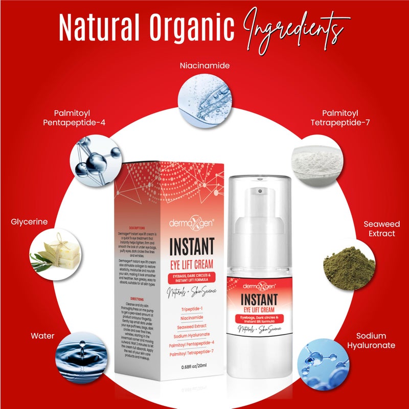 dermaxgen Rapid Reduction Eye Cream - Anti Aging Cream Treatment for Dark Circles - Instant Under Eye Moisturizer - Advanced Peptide Skin Tightening Formula - Instantly Removes Puffiness Wrinkles 20ml - Image 3