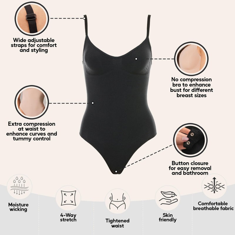 herslims Shapewear Tummy Control Bodysuit Brief: Sculpting Shaper Tank Top Shapewear Bodysuit: Snatched Waist Slimming Body Suits - Image 4