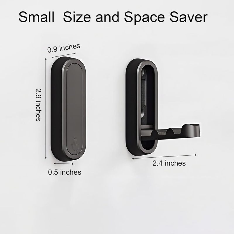 Foldable Towel Hooks: Matte Black Solid Zinc Alloy - Space Saving Foldable Design Heavy Duty Hooks for Bathroom, Closet, Entryway, Pool, Kitchen - Image 5