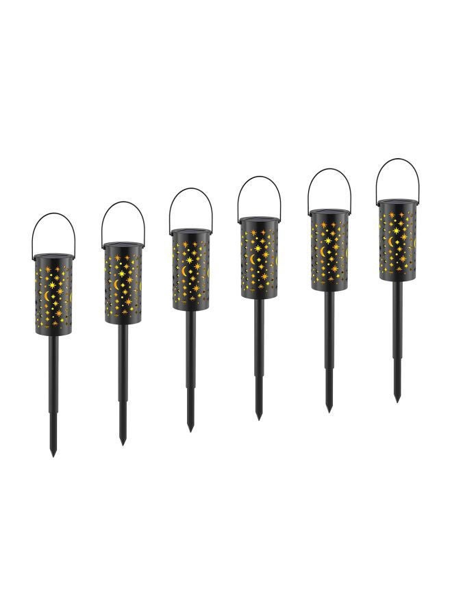 NIBEMINENT 6-Piece Solar Garden Light Yellow 25.5x16.5x20centimeter - Image 1