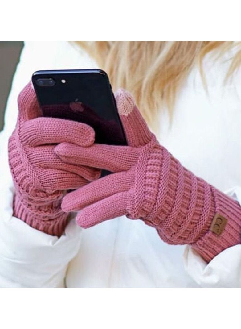 Loquat Solid Knit Gloves 