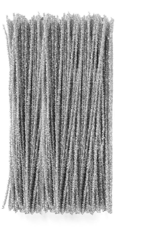 JMIATRY 1000PCS Silver Glitter Pipe Cleaner, 6 mm x 12 Inch Sparkly Pipe Cleaners for Crafts Silver Metallic Pipe Cleaners Bulk Thick Fluffy Chenille Stems for Crafts and Art Supplies - Image 1