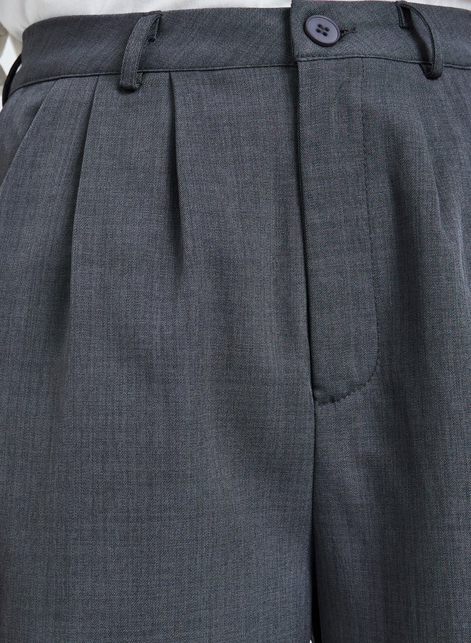 Styli Grey Wide Leg Pleated Pants - Image 3