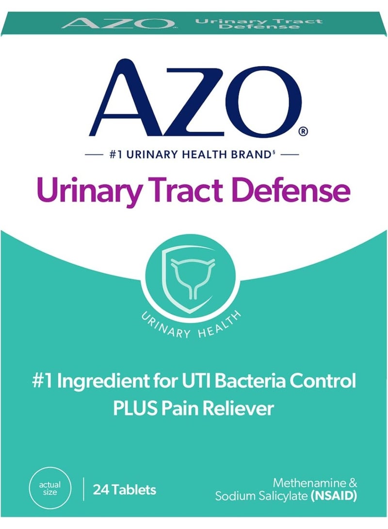 AZO Urinary Tract Defense Antibacterial Protection, Helps Control a UTI Until You Can See a Doctor, No. 1 Most Trusted Urinary Health Brand, 24 Count (Pack of 1) - Image 1