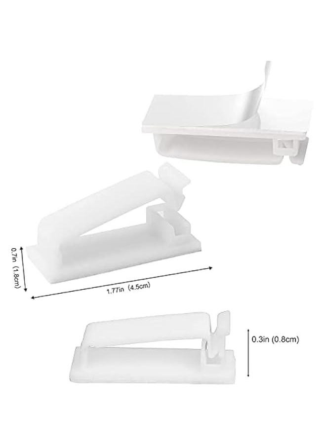 HOOKOR 50PCS Cable Clips, Self Adhesive Cable Management Clips, Cord Organizer Wire Clips Cord Holder for Appliances PC Wall Ethernet Cable Under Desk Nightstand Home Office Car (White)  - Image 3