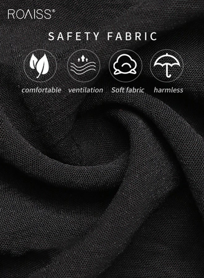 رويس جمبسوت نسائي بدون أكمام مزين بدانتيل مزهر أنيق متعدد الاستخدامات مع أحزمة واسعة الساق وحزام على الخصر وجيوب عميقة قابلة للتهوية وتصميم أنيق ومريح من القماش الناعم - Image 5