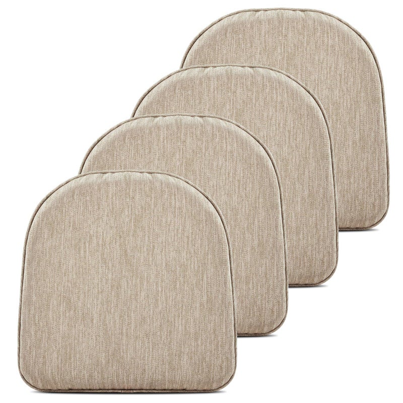 baibu Set of 4 Super Soft Metal Dining Chair Pads Bar Stool Cushion with Ties for Metal Chairs or Bar Stools  4 Cushions Only Beige 14x14x15in