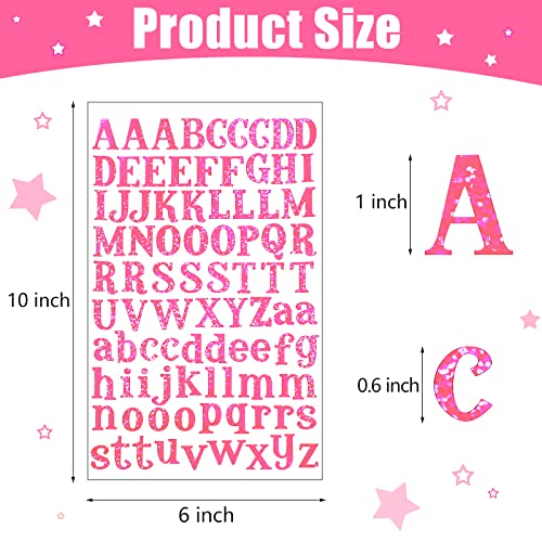 Clabby 2160 Pieces 24 Sheets Holographic Laser Letter Stickers Glitter Self Adhesive Stickers Shiny Alphabet DIY Small Vinyl Decorative Decals for Cups Scrapbooks Window Door Cars(Multiple Colors) - Image 2