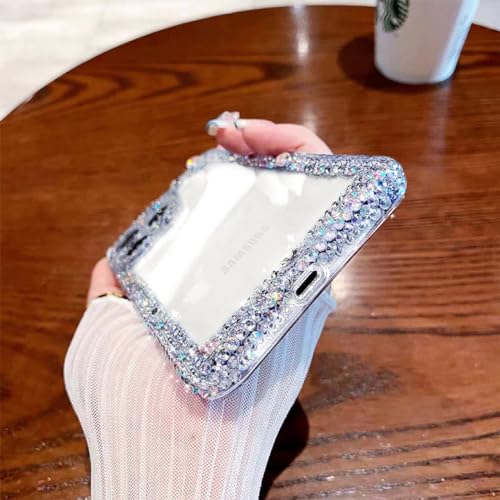 Cavdycidy Compatible with Samsung Galaxy S24 Ultra Bling Clear Case for Women,Glitter Phone Case with Sparkle Rhinestone Diamond Camera Protection，Airbag Anti-Fall Crystal Hard Cover for Girl - Image 4