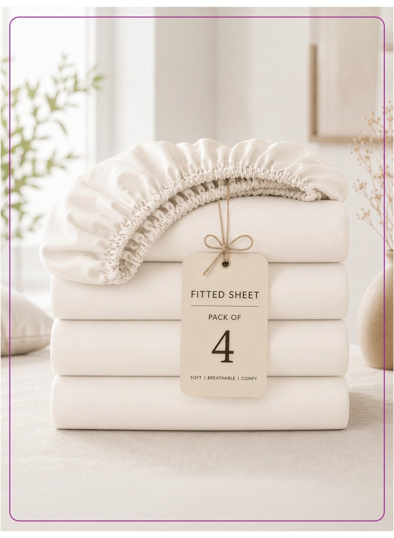 Donetella Super King Fitted Sheets 200x200 cm – Pack of 4 | OEKO-TEX Certified Brushed Microfiber | Deep Pocket with 360° All-Round Elastic | Ultra Soft, Wrinkle Resistant, Easy Care | Safe for Sensitive Skin - Image 1