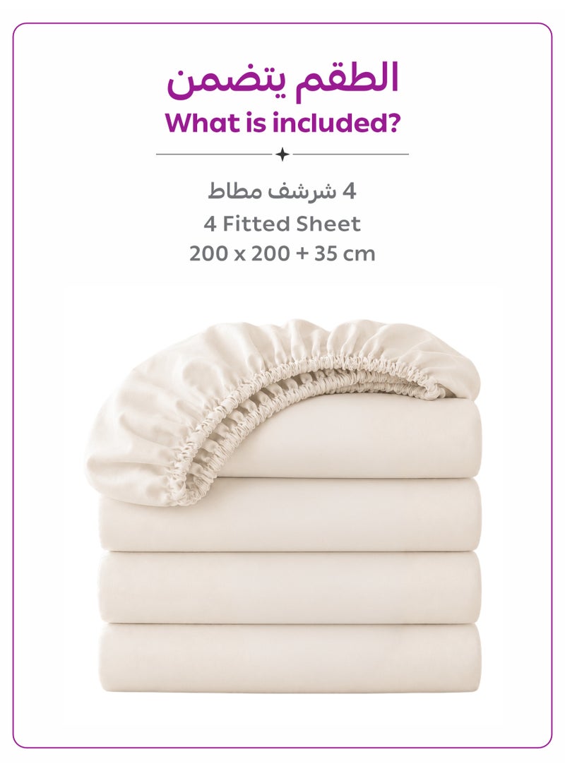 Donetella Super King Fitted Sheets 200x200 cm – Pack of 4 | OEKO-TEX Certified Brushed Microfiber | Deep Pocket with 360° All-Round Elastic | Ultra Soft, Wrinkle Resistant, Easy Care | Safe for Sensitive Skin - Image 5