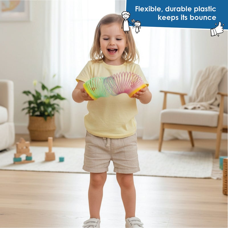 alldoro Flexi Rainbow Spring Toy | Ø7.4cm | Flexible Plastic | Walks Down Stairs | Fidget Toy for Kids Age 3+ Party Favor - Image 5