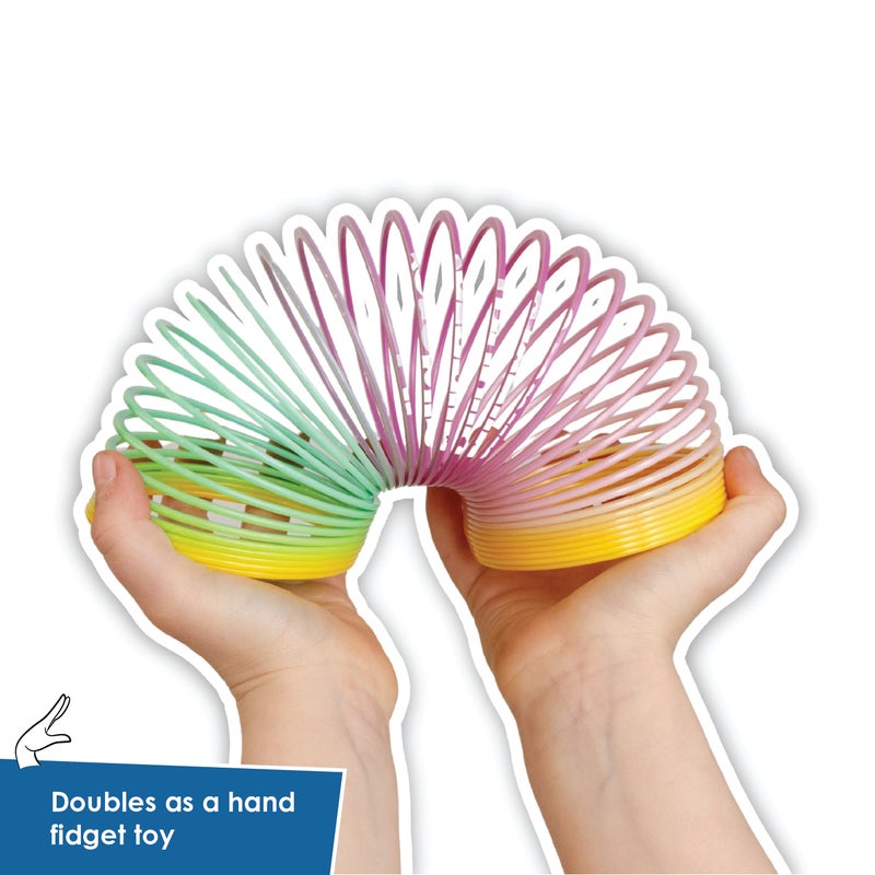 alldoro Flexi Rainbow Spring Toy | Ø7.4cm | Flexible Plastic | Walks Down Stairs | Fidget Toy for Kids Age 3+ Party Favor - Image 4