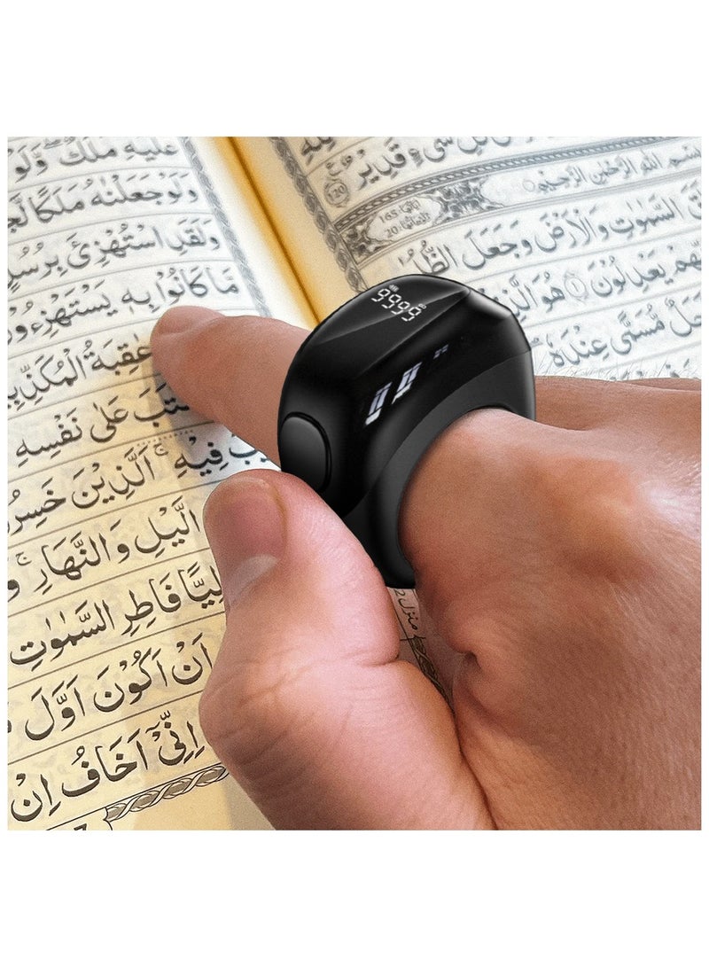 خاتم التسبيح الرقمي الذكي المحسن، خاتم تسبيح صلاة المسلمين، تذكير بأوقات الصلاة، عداد تسبيح بشاشة OLED بثلاثة أحجام (18 و20 و22 مم) - Image 5