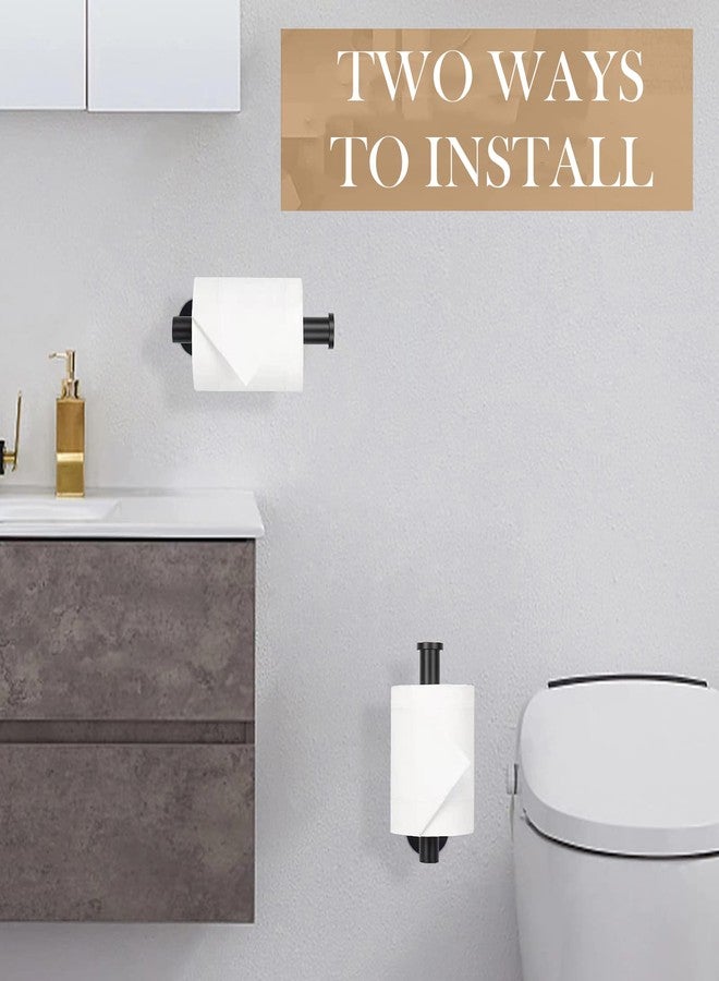 JOPOFI Toilet Paper Holder - Self Adhesive Toilet Paper Holder Wall Mount for Bathroom, SUS 304 Stainless Steel Command Strip Toilet Paper Roll Holder Stick On Wall, No Drilling - Matte Black - Image 5