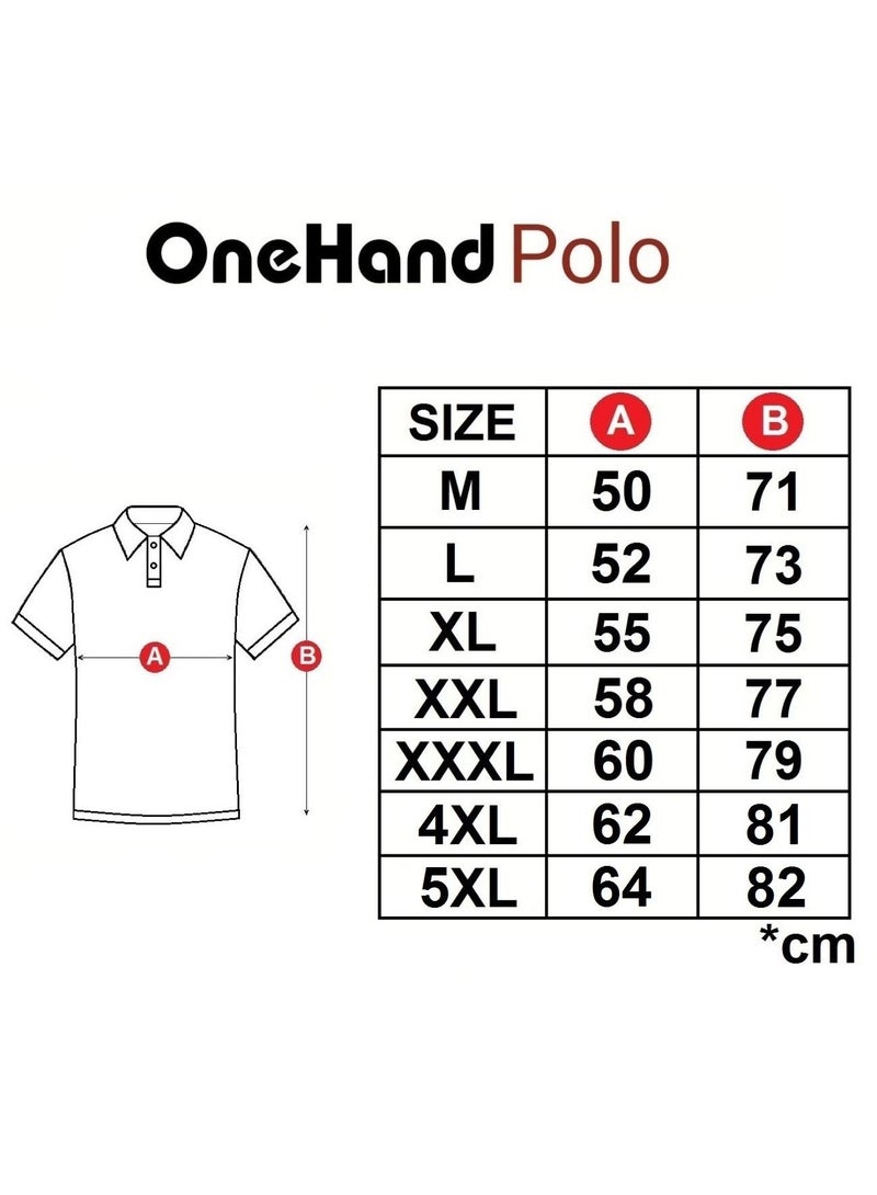 وان هاند تي شيرت بولو كاجوال قطن - كحلى - Image 5