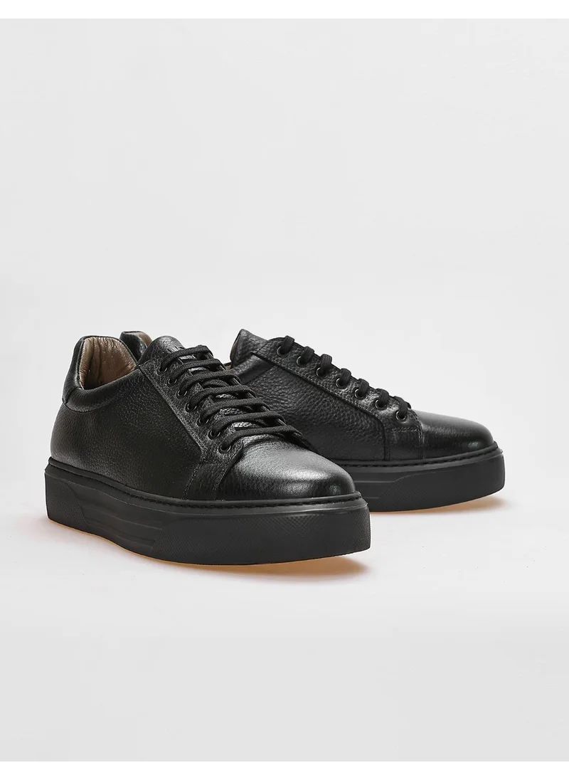 كاباني Leather Black Lace-Up Men's Sports Shoes