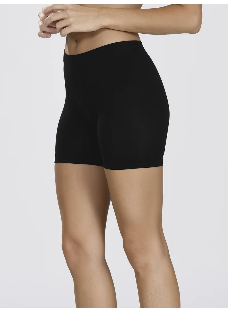 إن بي بي Seamless High Waist Long Shorts Tan