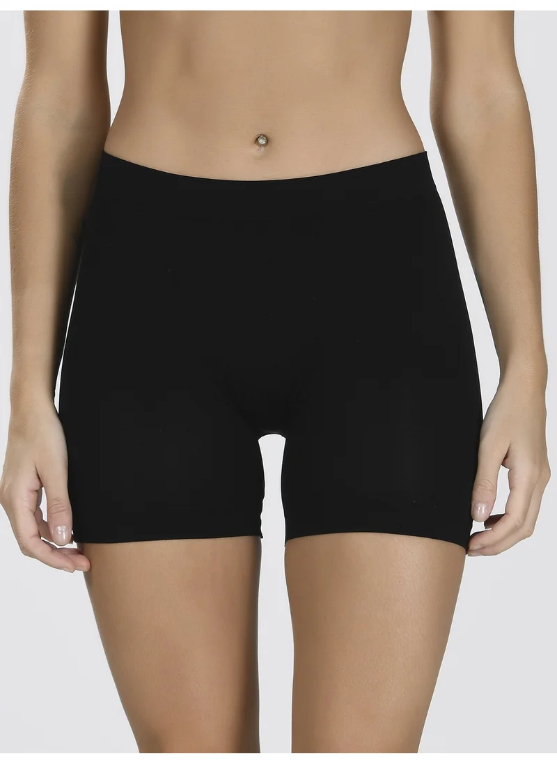 إن بي بي Seamless High Waist Long Shorts Tan