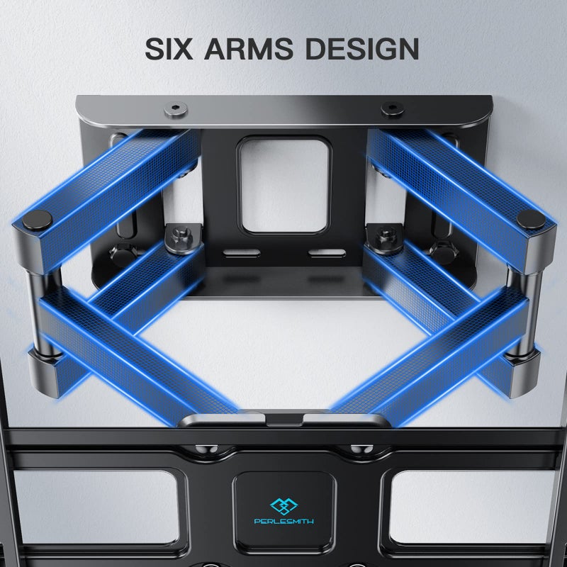 PERLESMITH TV Wall Mount, Swivelling Tilting TV Bracket for 26-65 Inch Flat & Curved TVs or Monitors up to 45 kg, Max. VESA 400 x 400 mm - Image 2