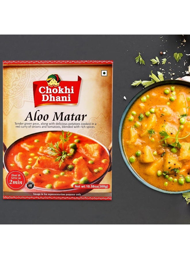 Chokhi Dhani Aloo Matar 300 gm | Ready-to-Eat North Indian Potato & Green Pea Curry | Traditional Homestyle Taste | No Preservatives - Image 3