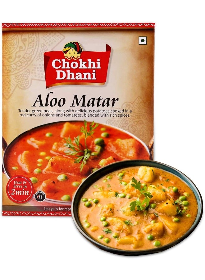 Chokhi Dhani Aloo Matar 300 gm | Ready-to-Eat North Indian Potato & Green Pea Curry | Traditional Homestyle Taste | No Preservatives - Image 1
