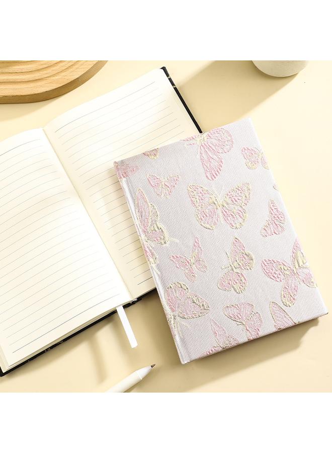 Bluejw Simple Small Fresh Antique High-level Butterfly Creative Notebook Hardcover A5 Notepad Student Horizontal Line Diary - Image 3