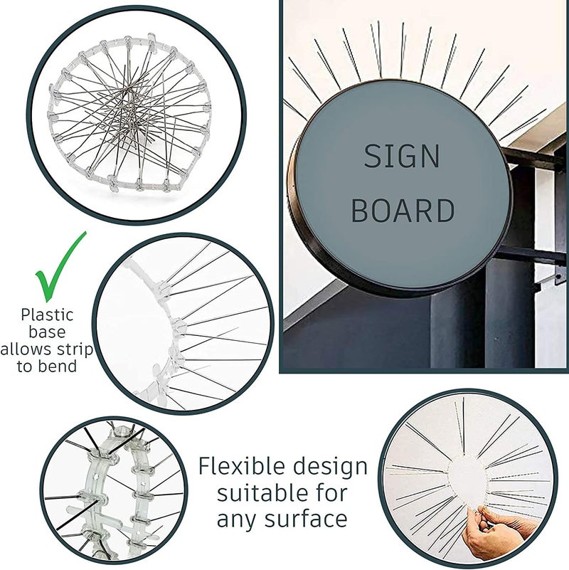 AQ AQSON AQSON 5Pin Stainless Steel Bird Spikes Deterrent Spikes - Pack of 20 - Image 4