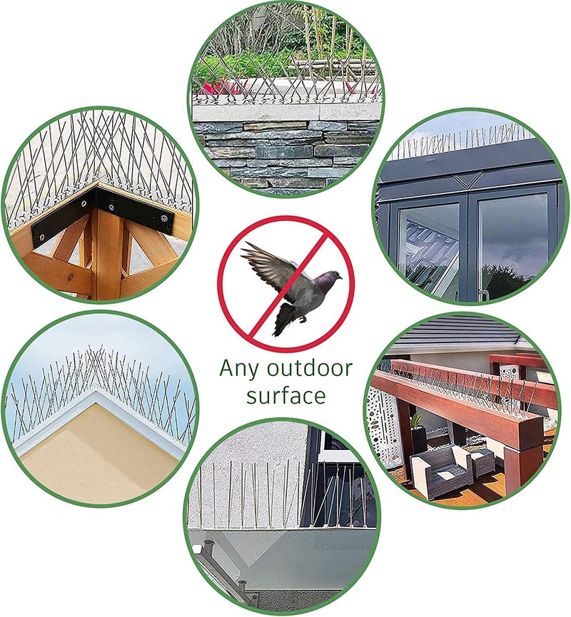 AQ AQSON AQSON 5Pin Stainless Steel Bird Spikes Deterrent Spikes - Pack of 20 - Image 5