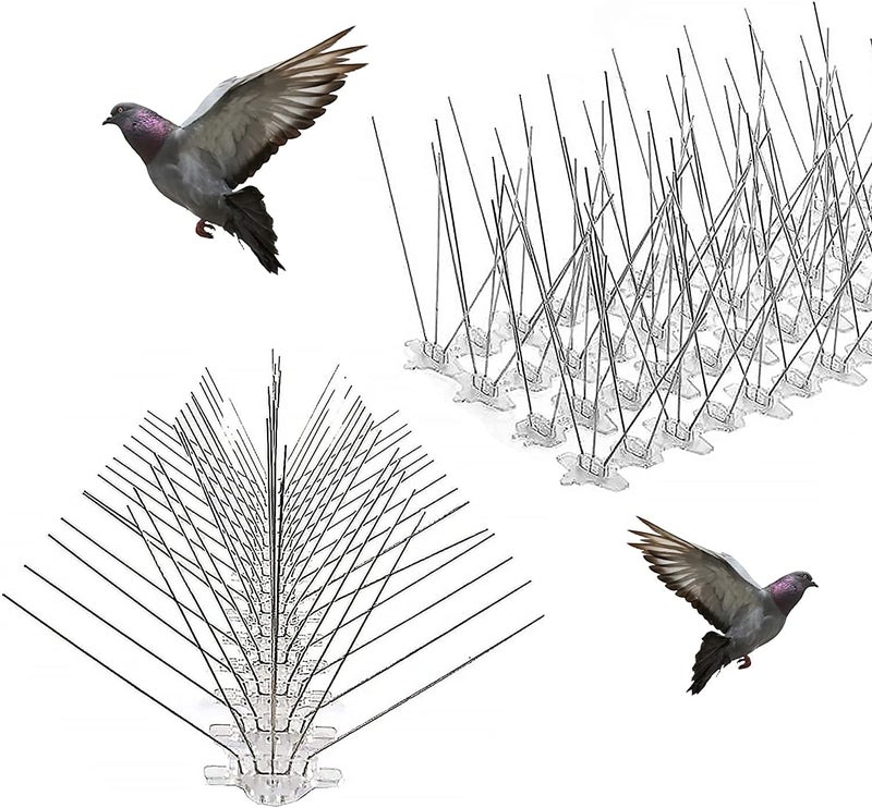 AQ AQSON AQSON 5Pin Stainless Steel Bird Spikes Deterrent Spikes - Pack of 20 - Image 1