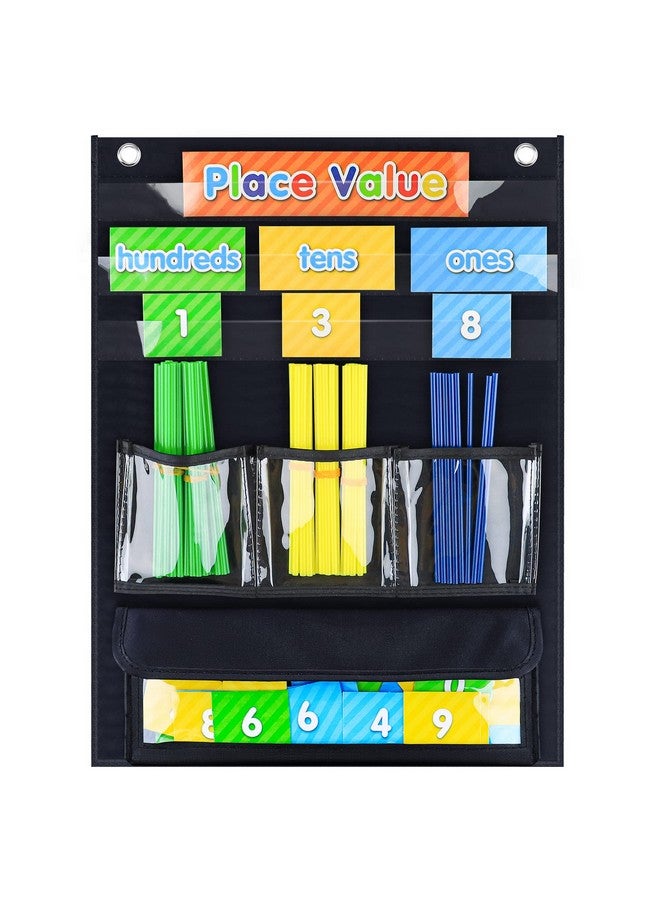 Eamay Counting Caddy & Place Value Pocket Chart For Classroom And Homeschool(Black) - Image 1