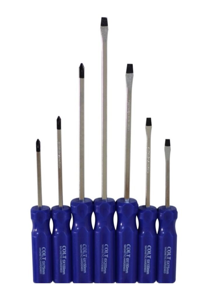 كولت مجموعة مفكات براغي مغناطيسية مكونة من 7 قطع براس مطرقة 3 فيليبس 4  رؤوس مسطحة مشقوقة - Image 2